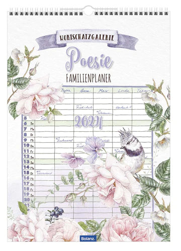 Poesie - Familienplaner 2024 (Wandplaner)