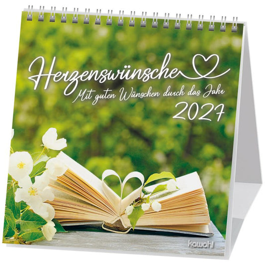 Herzenswünsche 2027 (Postkartenkalender) 16x16cm