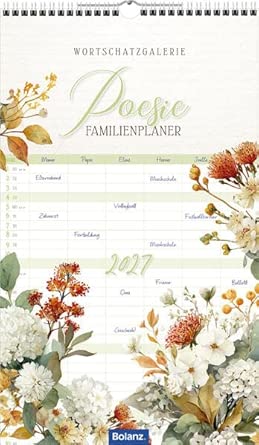 Poesie - Familienplaner 2027 (Wandplaner)