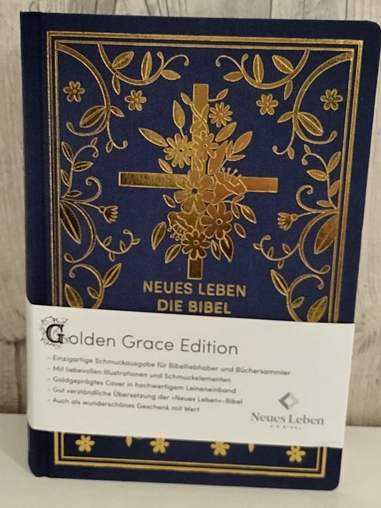 Neues Leben - Die Bibel - Golden Grace Edition (Marineblau)
