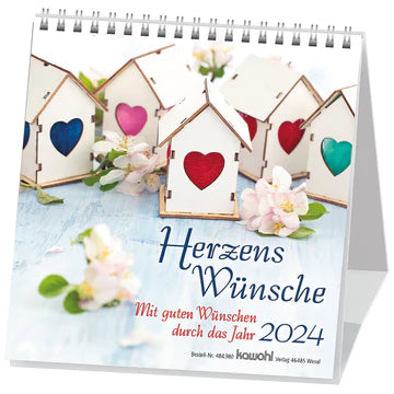 Herzenswünsche 2024 (Postkartenkalender) 16x16cm