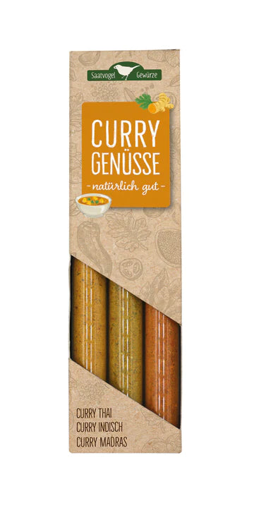 Curry-Genüsse - Saatvogel (3er-Set in Reagenzgläsern)